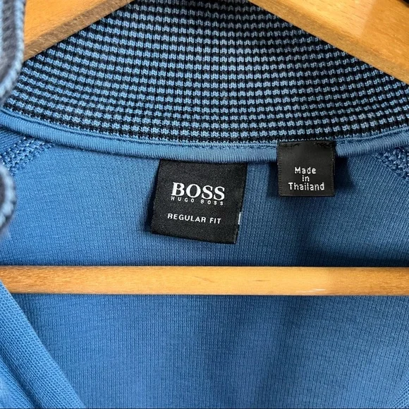 BOSS Hugo Boss Knit 1/4 Snap Contrast Pop Over Sweater - Picture 7 of 8